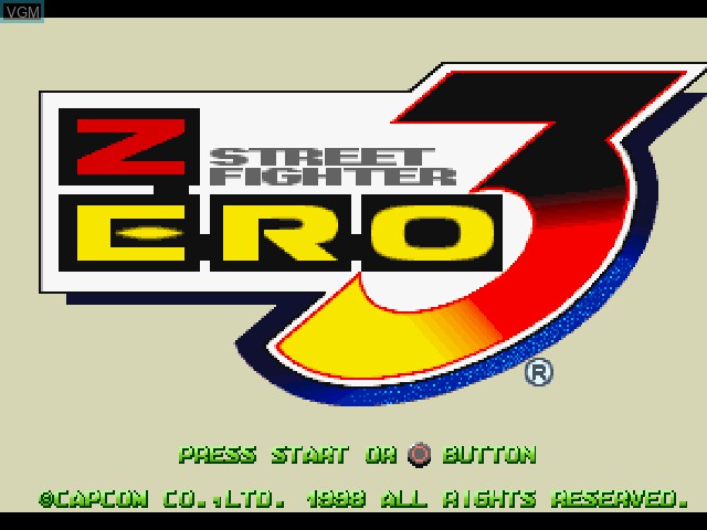 Image de l'ecran titre du jeu Street Fighter Zero 3 sur Sony Playstation