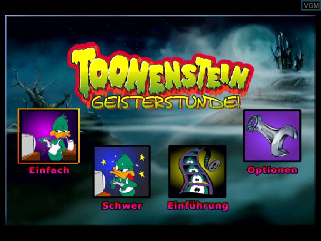 Image de l'ecran titre du jeu Tiny Toon Adventures - Toonenstein - Geisterstunde! sur Sony Playstation