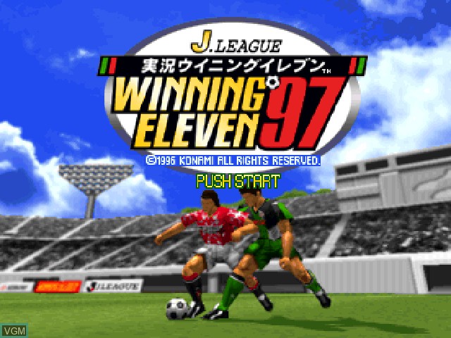 Image de l'ecran titre du jeu J.League Jikkyou Winning Eleven '97 sur Sony Playstation