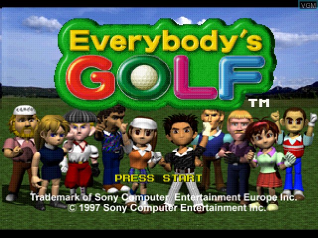 Image de l'ecran titre du jeu Everybody's Golf sur Sony Playstation