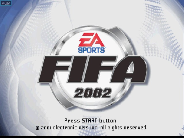Image de l'ecran titre du jeu FIFA Soccer 2002 sur Sony Playstation