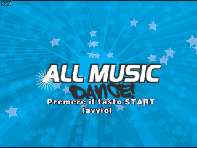 Image de l'ecran titre du jeu All Music Dance! sur Sony Playstation