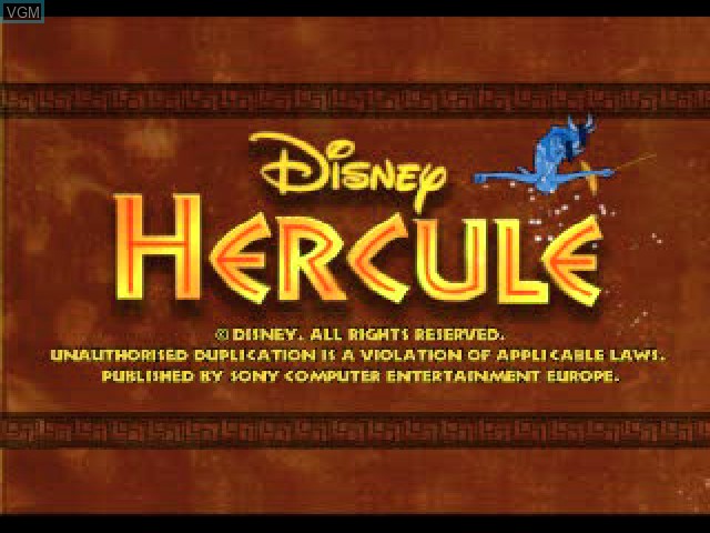 Image de l'ecran titre du jeu Disney Jeu D'Action Disney Presente Hercule sur Sony Playstation