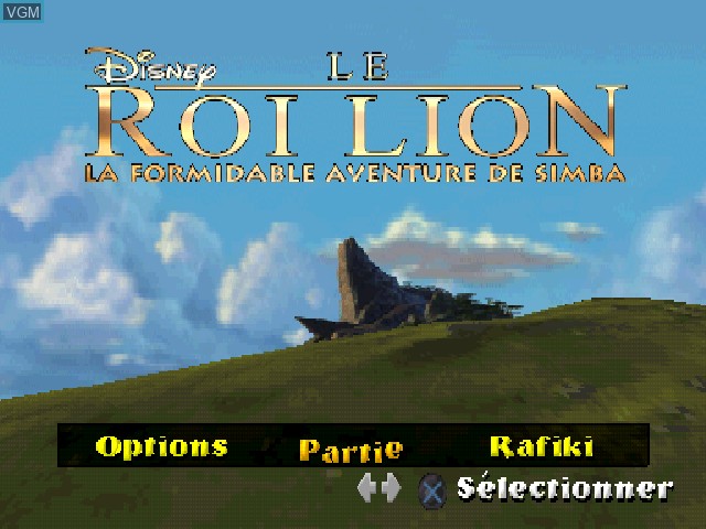 Image de l'ecran titre du jeu Roi Lion, Le - La Formidable Aventure de Simba sur Sony Playstation