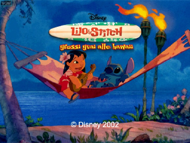 Image de l'ecran titre du jeu Lilo & Stitch - Grossi Guai alle Hawaii sur Sony Playstation