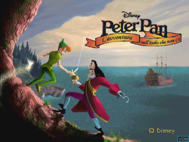 Image de l'ecran titre du jeu Peter Pan - L'Avventura nell'Isola che non c'e sur Sony Playstation