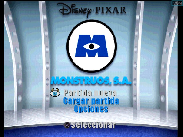 Image de l'ecran titre du jeu Monstruos, S.A. - Isla de los Sustos sur Sony Playstation