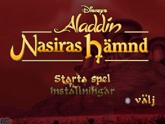 Image de l'ecran titre du jeu Aladdin - Nasiras Haemnd sur Sony Playstation