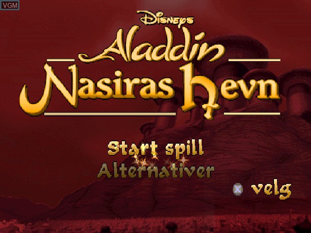 Image de l'ecran titre du jeu Aladdin - Nasiras Hevn sur Sony Playstation