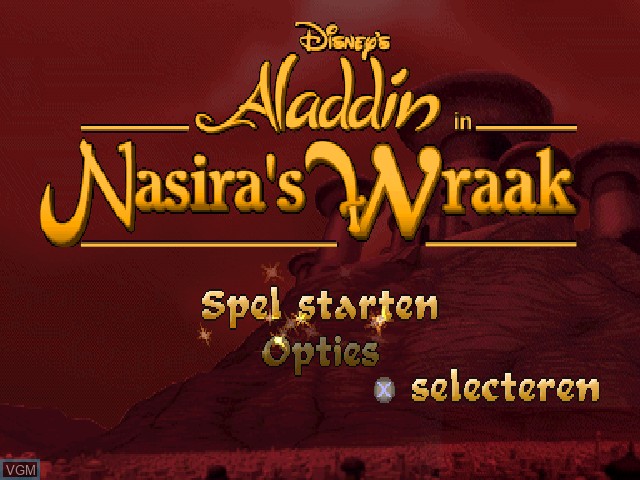 Image de l'ecran titre du jeu Aladdin in Nasira's Wraak sur Sony Playstation
