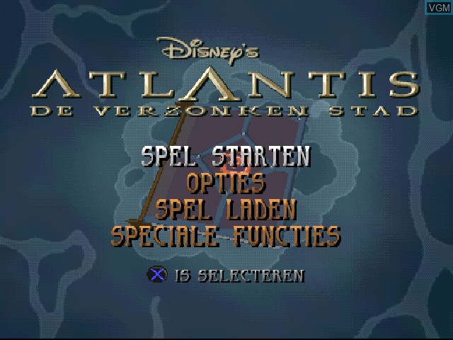 Image de l'ecran titre du jeu Atlantis - De Verzonken Stad sur Sony Playstation