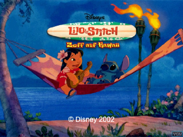 Image de l'ecran titre du jeu Lilo & Stitch - Zoff auf Hawaii sur Sony Playstation