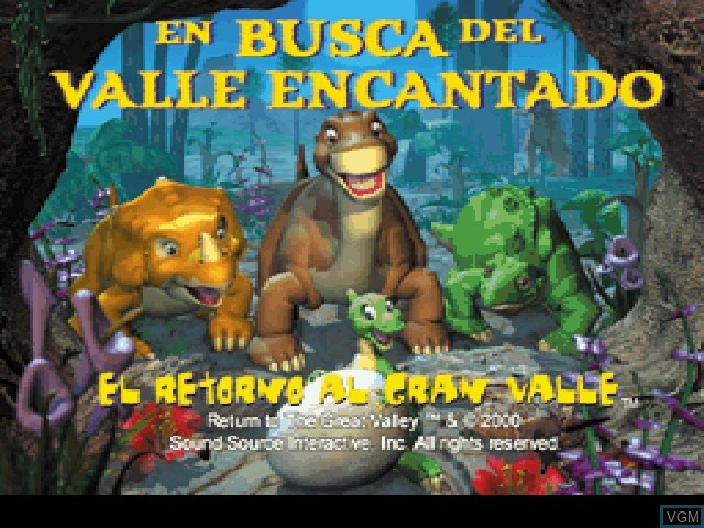 Image de l'ecran titre du jeu Busca del Valle Encantado, En - El Retorno al Gran Valle sur Sony Playstation