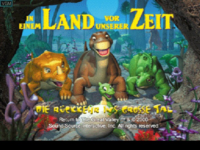 Image de l'ecran titre du jeu In einem Land vor unserer Zeit - Die Rueckkehr ins Grosse Tal sur Sony Playstation