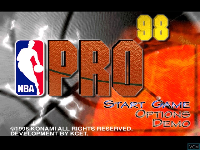 Image de l'ecran titre du jeu NBA Pro 98 sur Sony Playstation