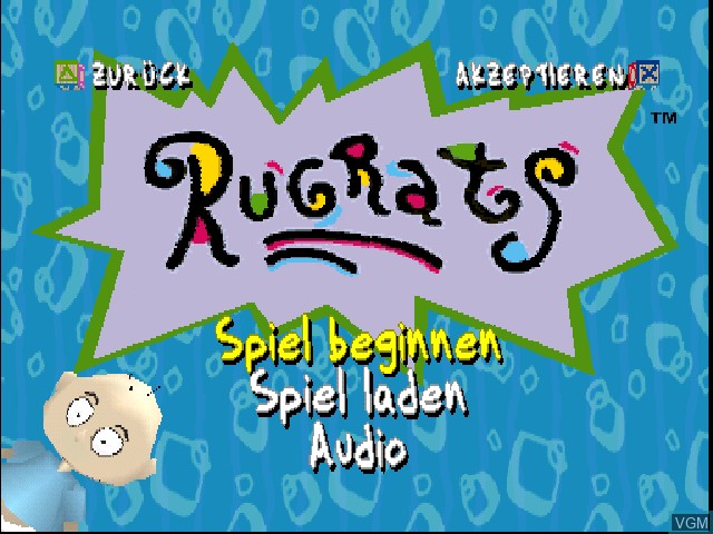 Image de l'ecran titre du jeu Rugrats - Auf der Suche nach Reptar sur Sony Playstation
