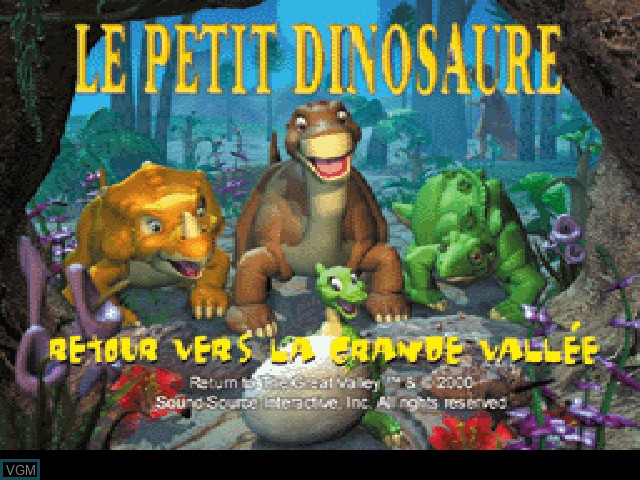 Image de l'ecran titre du jeu Petit Dinosaure, Le - Retour vers la Grande Vallée sur Sony Playstation