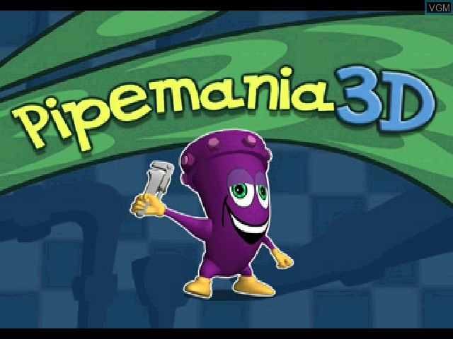 Image de l'ecran titre du jeu Pipemania 3D sur Sony Playstation