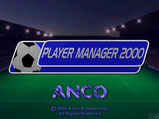 Image de l'ecran titre du jeu Player Manager 2000 sur Sony Playstation