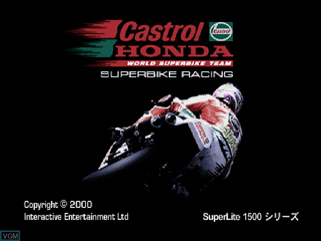 Image de l'ecran titre du jeu SuperLite 1500 Series - Castrol Honda Superbike Racing sur Sony Playstation