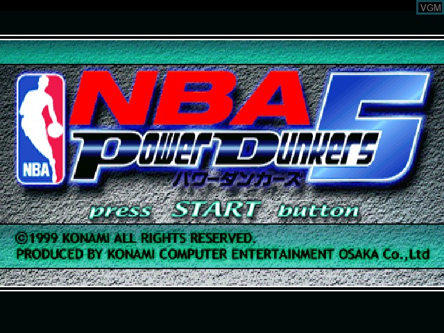 Image de l'ecran titre du jeu NBA Power Dunkers 5 sur Sony Playstation
