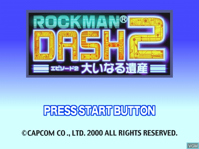 Image de l'ecran titre du jeu RockMan DASH 2 - Episode 2 - Oinaru Isan sur Sony Playstation