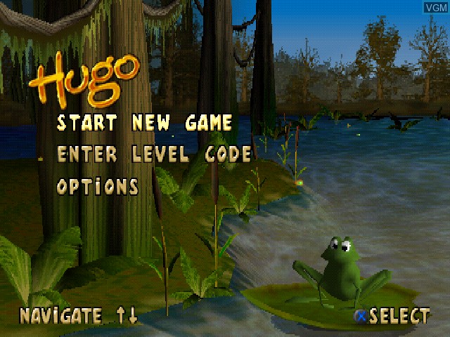 Image de l'ecran titre du jeu Hugo - Frog Fighter sur Sony Playstation