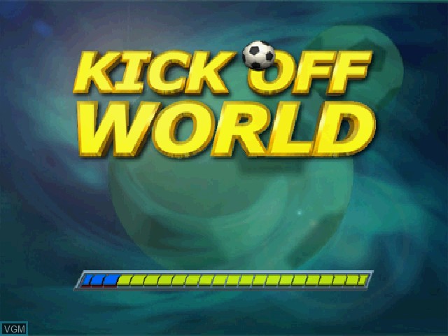 Image de l'ecran titre du jeu Kick Off World sur Sony Playstation
