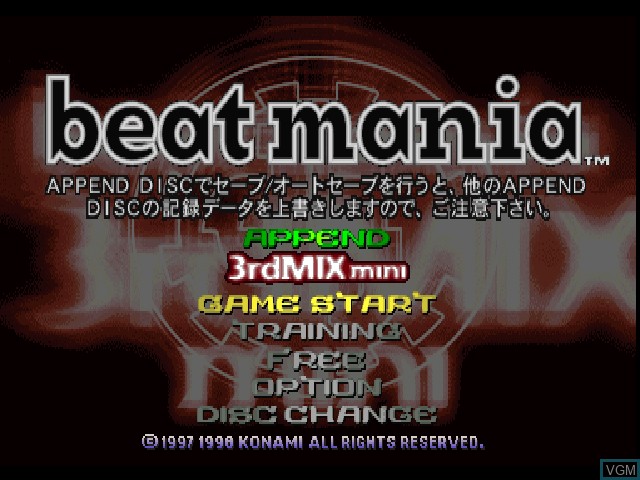Image de l'ecran titre du jeu BeatMania 3rd Mix Mini sur Sony Playstation
