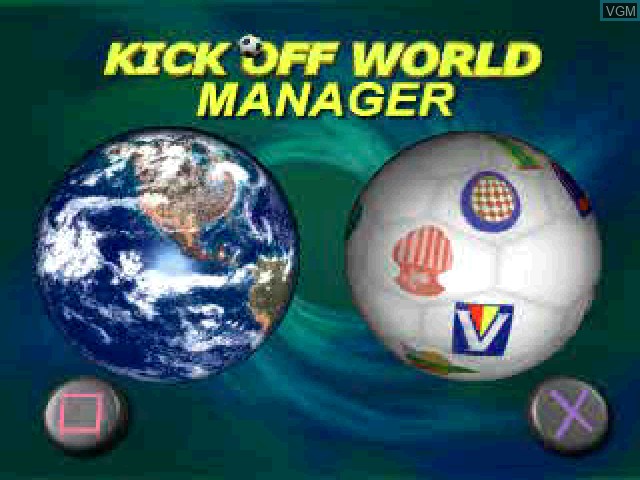 Image de l'ecran titre du jeu Kick Off World Manager sur Sony Playstation