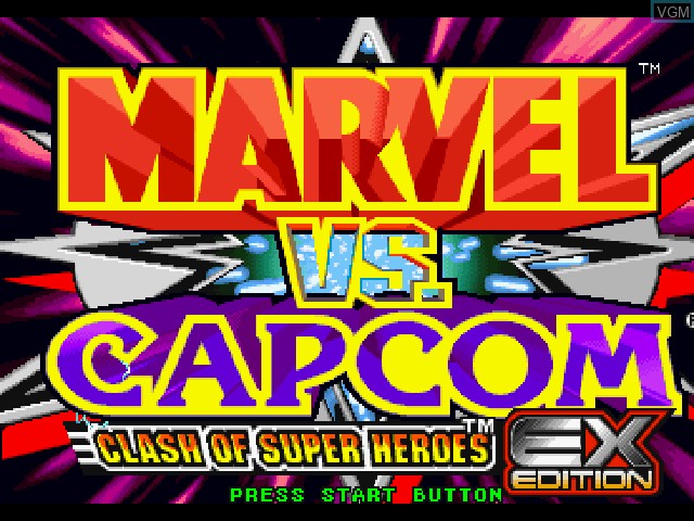 Image de l'ecran titre du jeu Marvel vs. Capcom - Clash of Super Heroes - EX Edition sur Sony Playstation