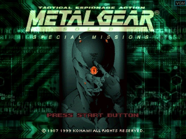 Image de l'ecran titre du jeu Metal Gear Solid - Special Missions sur Sony Playstation