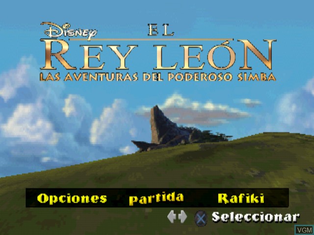 Image de l'ecran titre du jeu Rey Leon, El - Las Aventuras del Poderoso Simba sur Sony Playstation