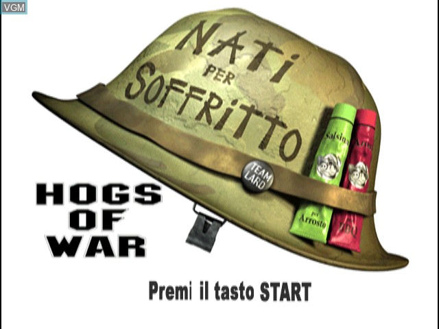 Image de l'ecran titre du jeu Hogs of War - Nati per Soffritto sur Sony Playstation