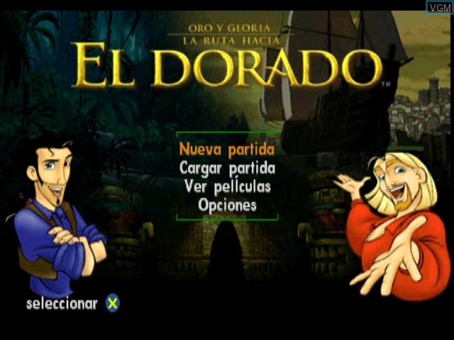 Image de l'ecran titre du jeu Oro y Gloria - La Ruta hacia El Dorado sur Sony Playstation