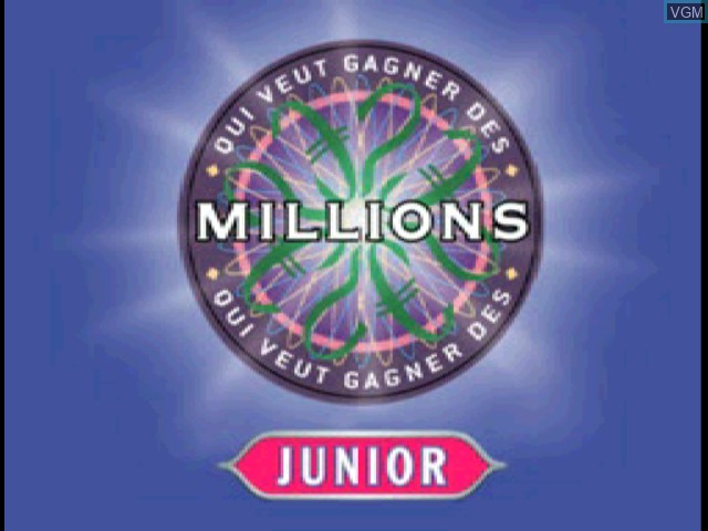 Image de l'ecran titre du jeu Qui Veut Gagner des Millions - Junior sur Sony Playstation