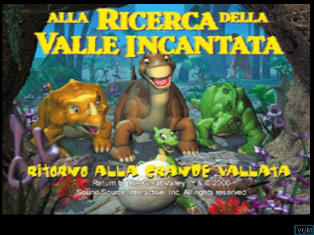 Image de l'ecran titre du jeu Alla Ricerca della Valle Incantata - Ritorno alla Grande Vallata sur Sony Playstation
