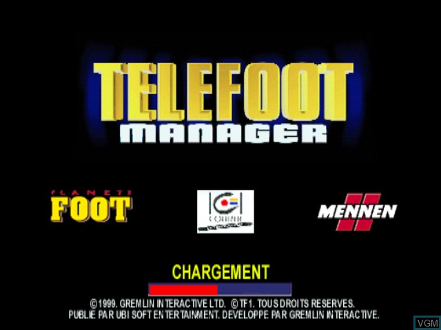 Image de l'ecran titre du jeu Téléfoot Manager sur Sony Playstation