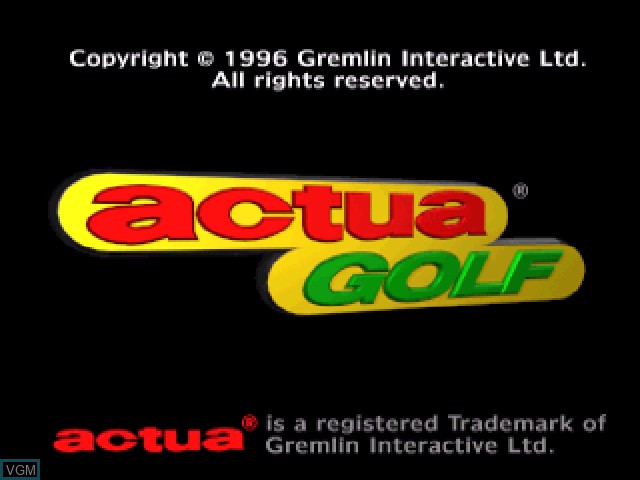 Image de l'ecran titre du jeu Actua Golf sur Sony Playstation