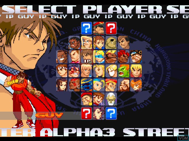 Image du menu du jeu Street Fighter Alpha 3 sur Sony Playstation