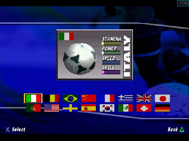 Image du menu du jeu Football Madness sur Sony Playstation