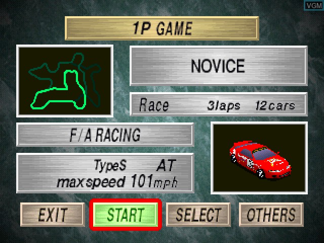 Image du menu du jeu Ridge Racer Revolution sur Sony Playstation