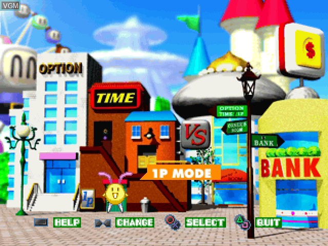 Image du menu du jeu Bomberman Fantasy Race sur Sony Playstation