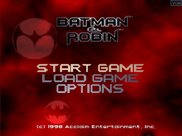Image du menu du jeu Batman & Robin sur Sony Playstation