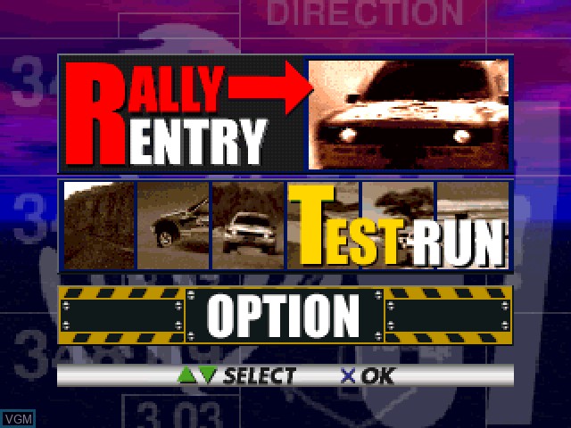 Image du menu du jeu Dakar '97 sur Sony Playstation