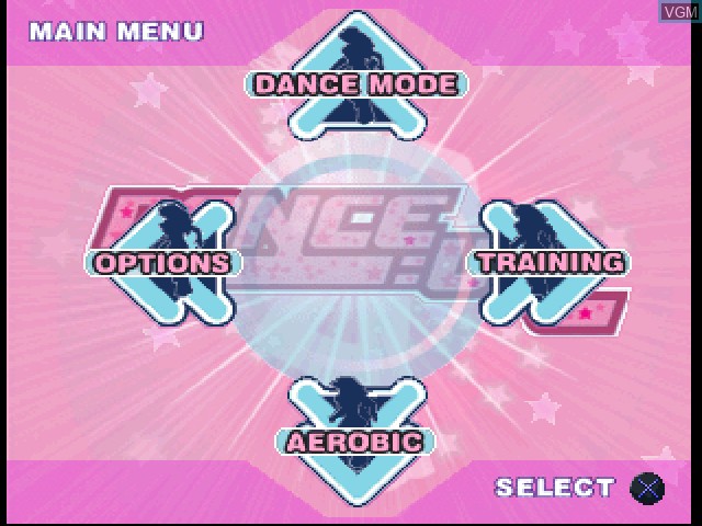 Image du menu du jeu Dance:UK sur Sony Playstation