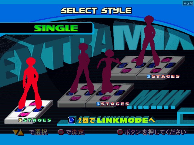 Image du menu du jeu Dance Dance Revolution Extra Mix sur Sony Playstation