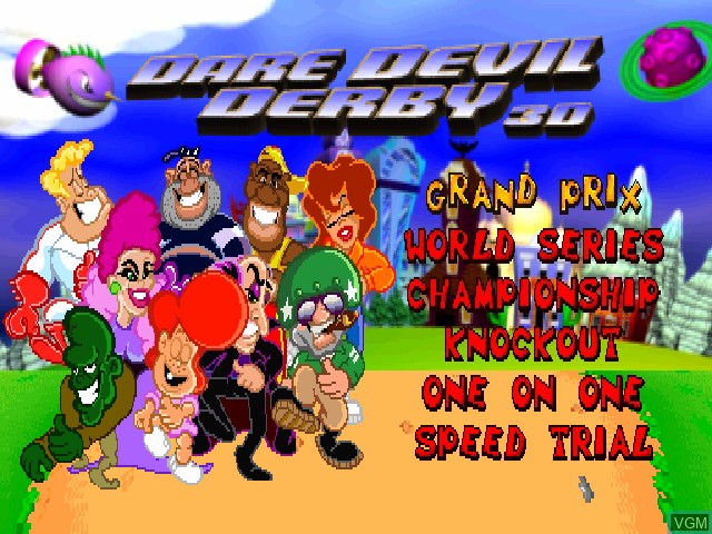 Image du menu du jeu Dare Devil Derby 3D sur Sony Playstation
