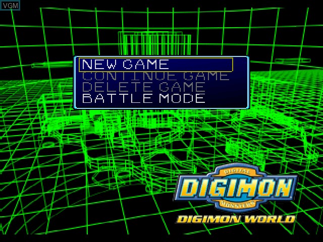 Image du menu du jeu Digimon World sur Sony Playstation