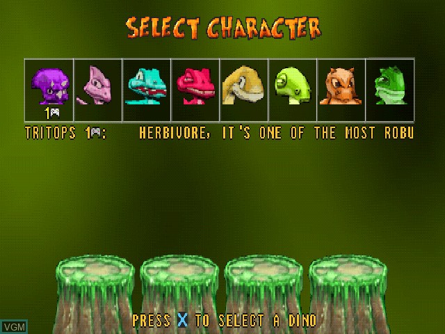 Image du menu du jeu Dinomaster Party sur Sony Playstation